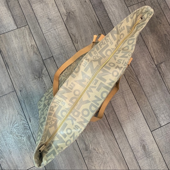 b-tL Extra Large Coated Canvas Tote Bag w/ Leather Straps - Picture 4 of 15